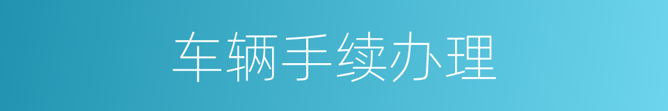 车辆手续办理的同义词
