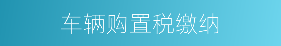 车辆购置税缴纳的同义词