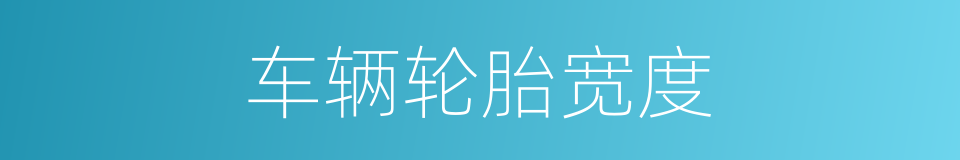 车辆轮胎宽度的同义词