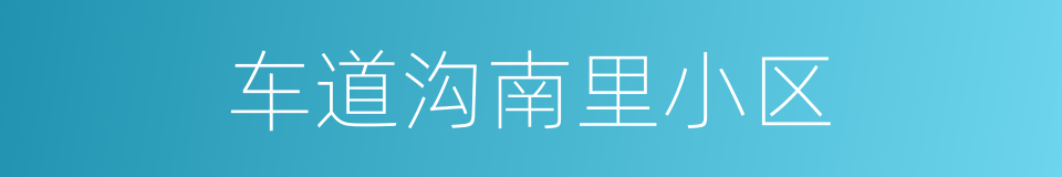 车道沟南里小区的同义词
