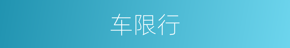 车限行的同义词