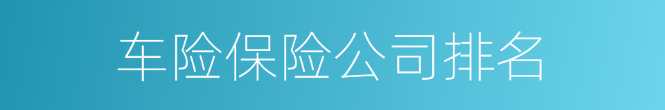 车险保险公司排名的同义词