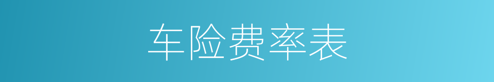 车险费率表的同义词