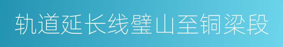 轨道延长线璧山至铜梁段的同义词