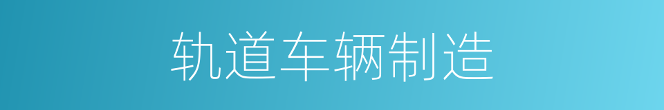 轨道车辆制造的同义词