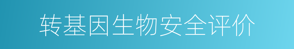 转基因生物安全评价的同义词