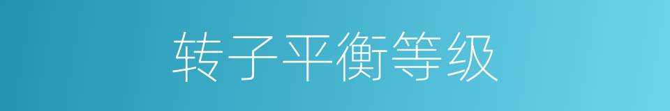 转子平衡等级的同义词