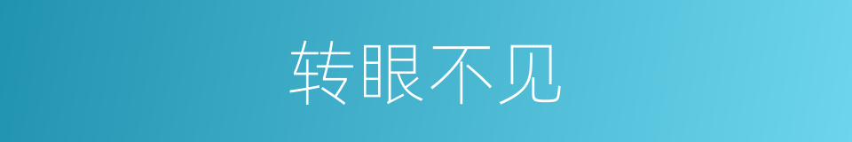 转眼不见的同义词