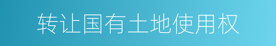 转让国有土地使用权的同义词