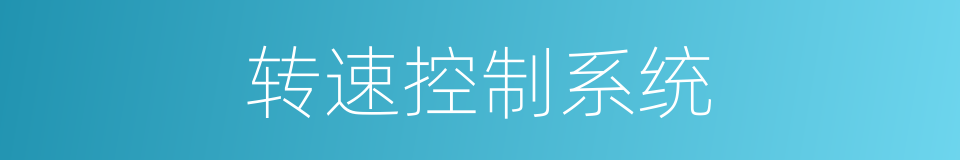 转速控制系统的同义词