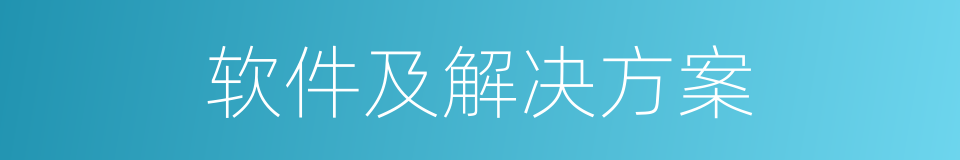 软件及解决方案的同义词