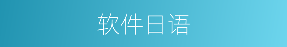 软件日语的同义词