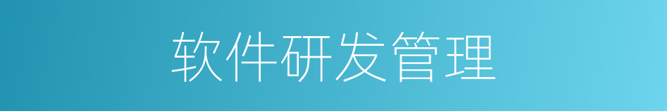 软件研发管理的同义词