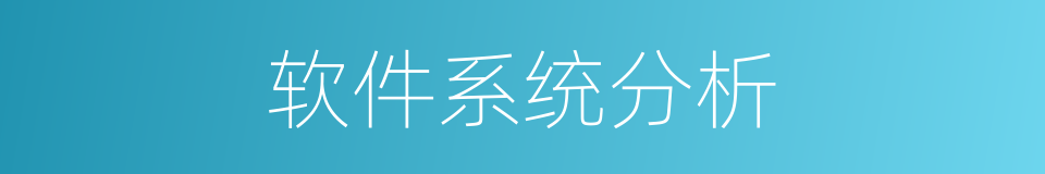 软件系统分析的同义词