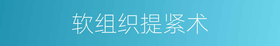 软组织提紧术的同义词