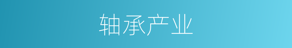 轴承产业的同义词