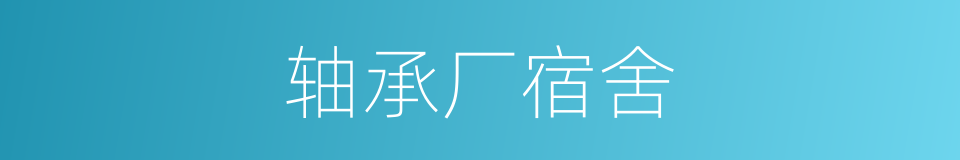 轴承厂宿舍的同义词