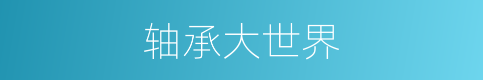 轴承大世界的同义词