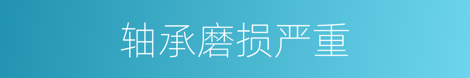 轴承磨损严重的同义词