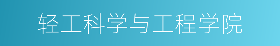 轻工科学与工程学院的同义词