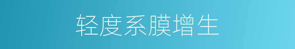 轻度系膜增生的同义词