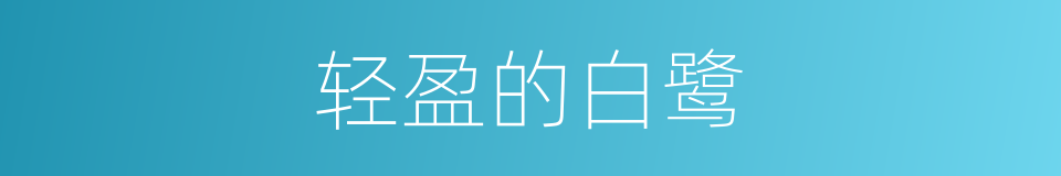 轻盈的白鹭的同义词