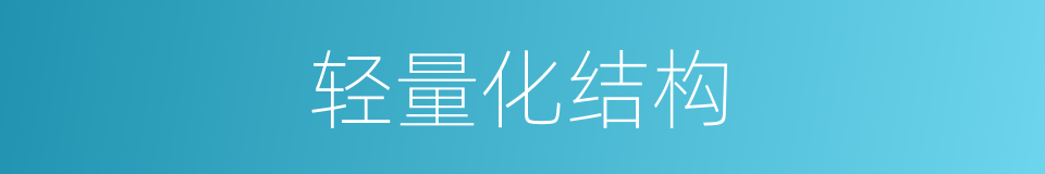 轻量化结构的同义词