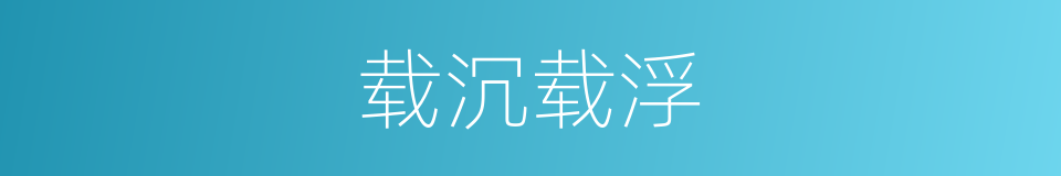 载沉载浮的意思
