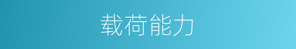 载荷能力的同义词