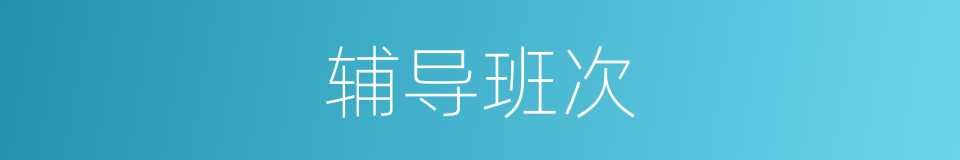 辅导班次的同义词