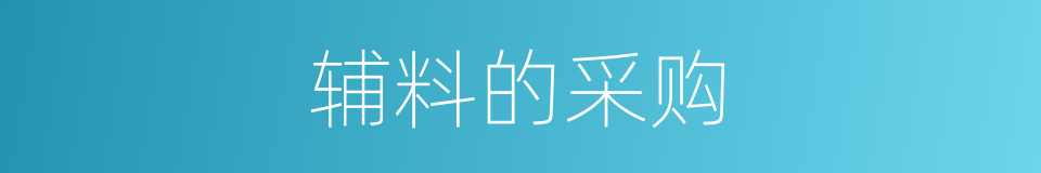 辅料的采购的同义词