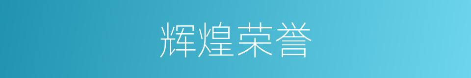 辉煌荣誉的意思