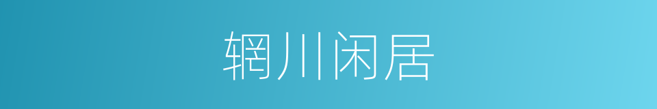 辋川闲居的同义词