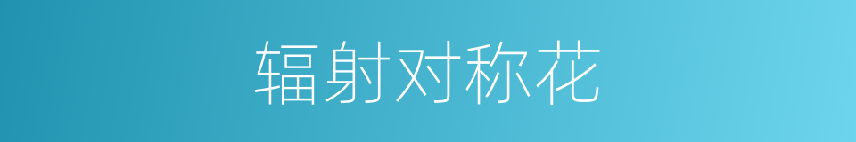 辐射对称花的同义词