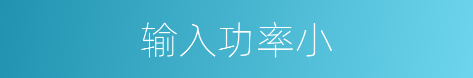 输入功率小的同义词