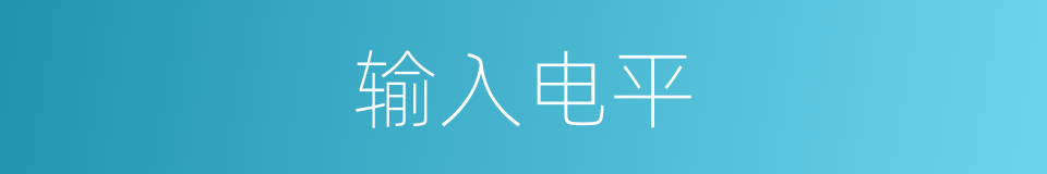输入电平的同义词