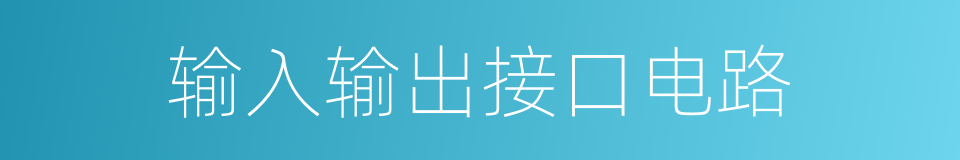 输入输出接口电路的同义词