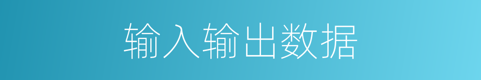 输入输出数据的同义词