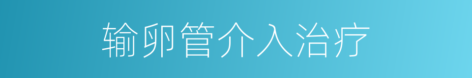 输卵管介入治疗的同义词