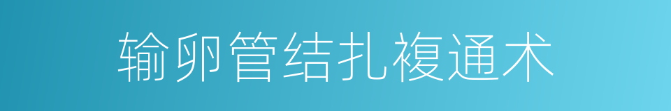 输卵管结扎複通术的同义词