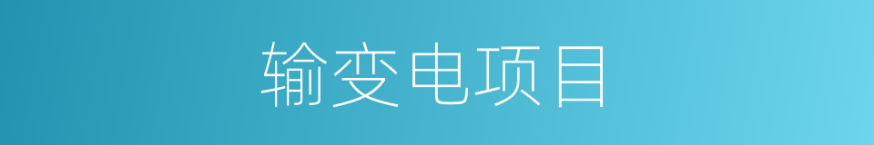 输变电项目的同义词
