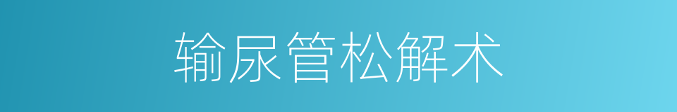 输尿管松解术的同义词