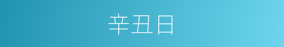 辛丑日的同义词