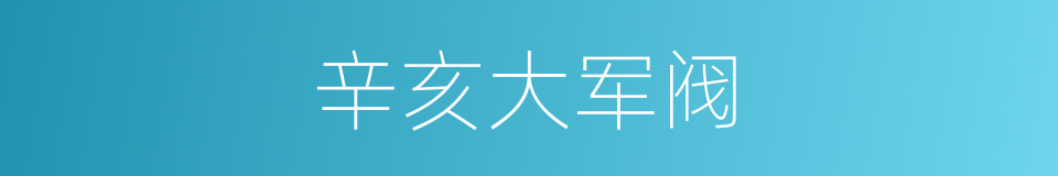 辛亥大军阀的同义词