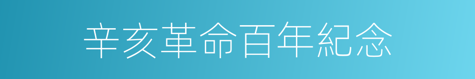 辛亥革命百年紀念的同義詞