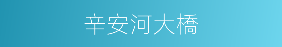 辛安河大橋的同義詞