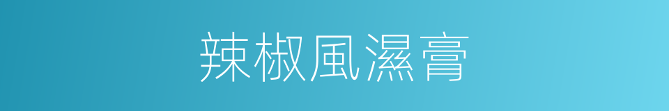 辣椒風濕膏的同義詞