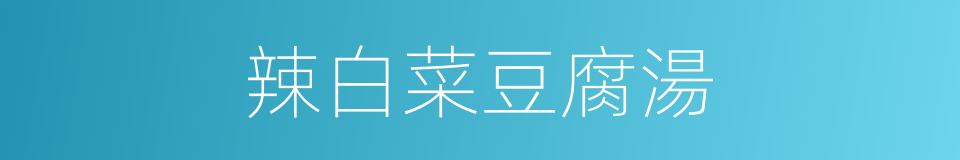 辣白菜豆腐湯的同義詞