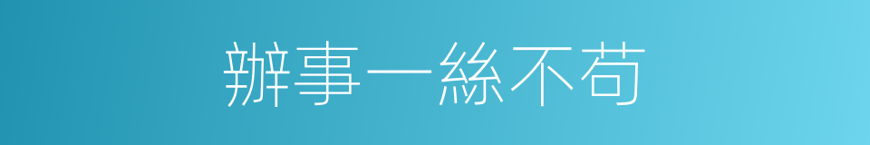 辦事一絲不苟的同義詞