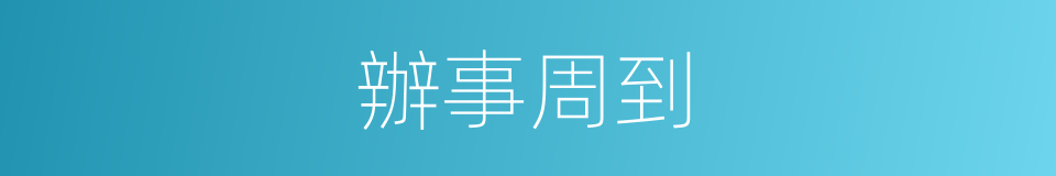 辦事周到的同義詞